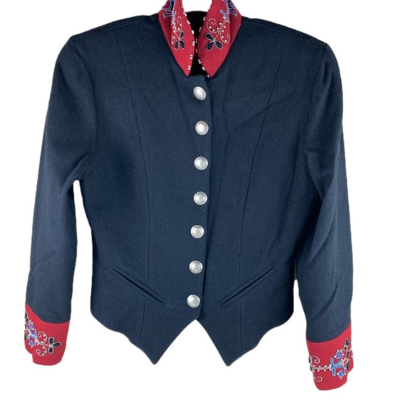 DOUBLE D Ranch Wear I Black Red I Embroidered I Blazer - Picture 1 of 14